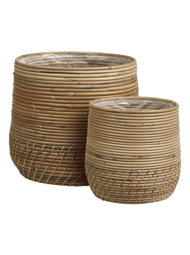 Paniers Moro - Paniers en rotin kubu, lot de 2 Beige - Kiabi