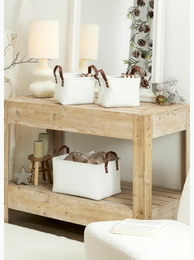 Paniers rangement velours, avec anses - AFIBEL Blanc - Kiabi