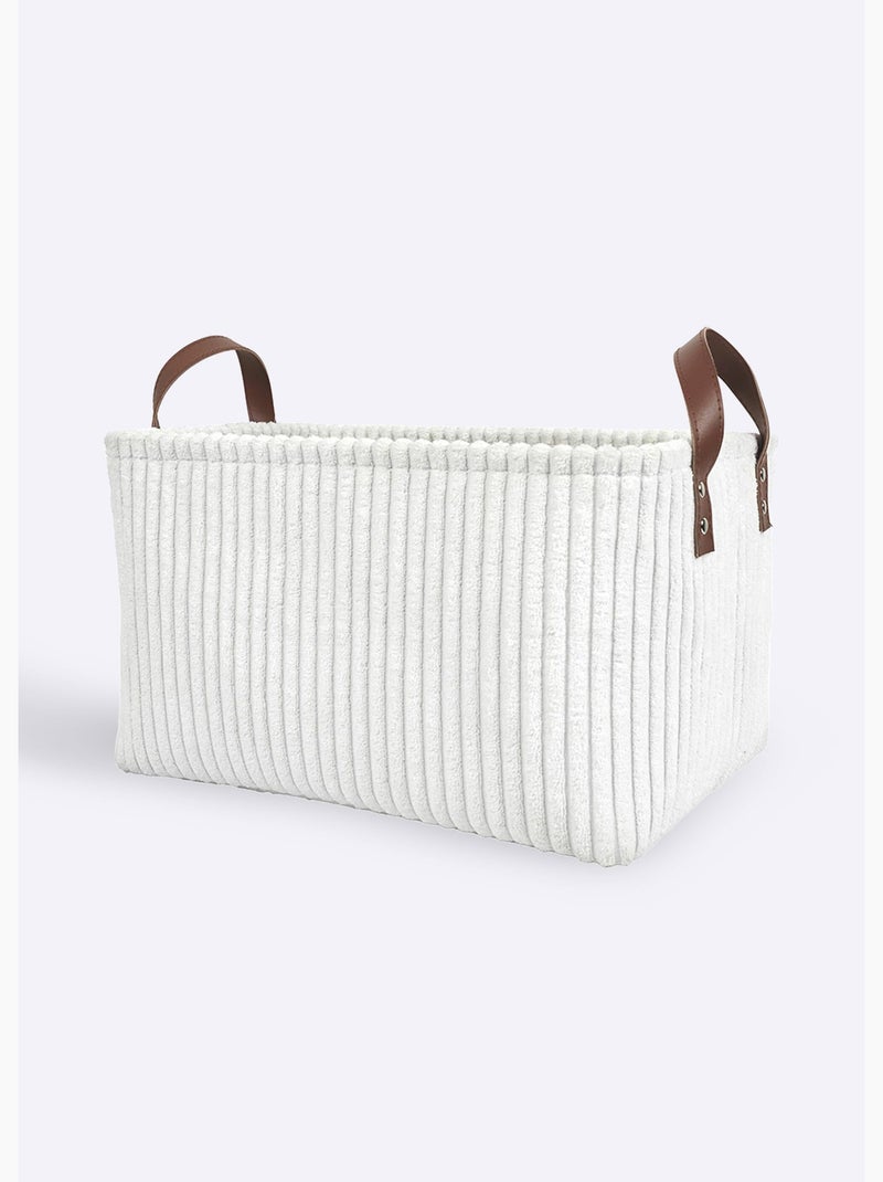 Paniers rangement velours, avec anses - AFIBEL Blanc - Kiabi