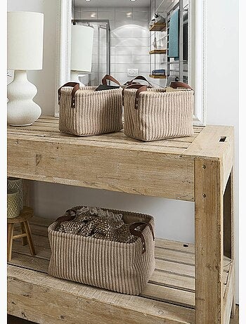 Paniers rangement velours, avec anses