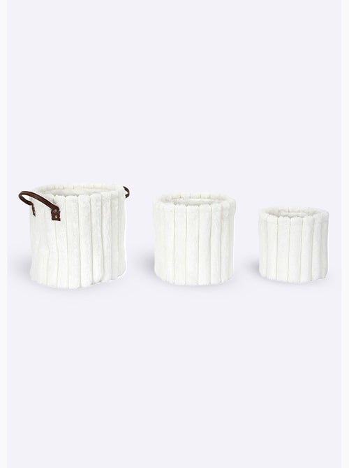 Paniers ronds rangement, effet fourrure - AFIBEL - Kiabi
