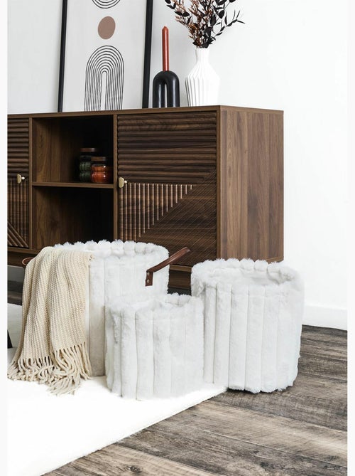 Paniers ronds rangement, effet fourrure - AFIBEL - Kiabi