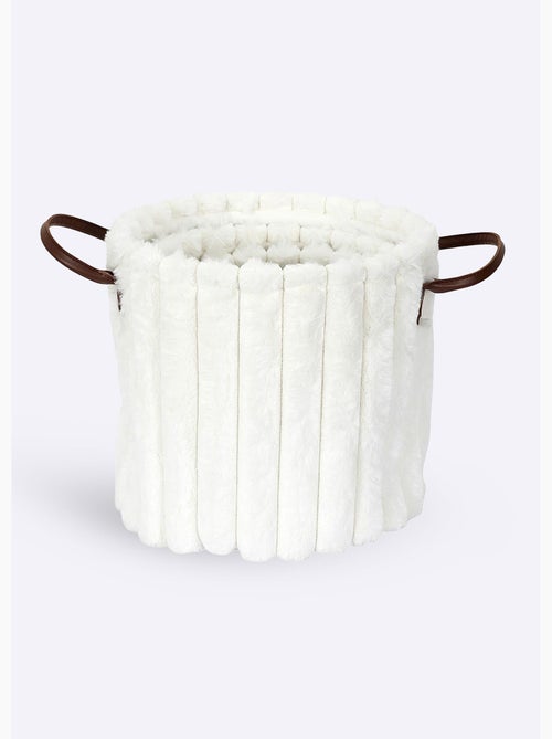 Paniers ronds rangement, effet fourrure - AFIBEL - Kiabi