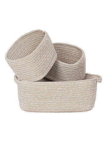 Paniers Teixo - Paniers, coton, beige, lot de 3