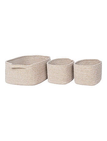 Paniers Teixo - Paniers, coton, beige, lot de 3