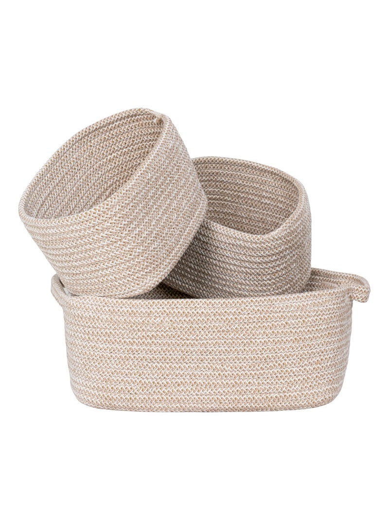 Paniers Teixo - Paniers, coton, beige, lot de 3 Beige - Kiabi