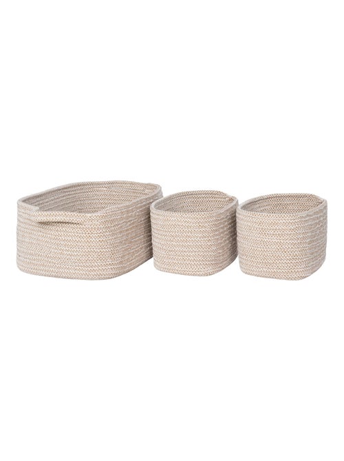 Paniers Teixo - Paniers, coton, beige, lot de 3 - Kiabi