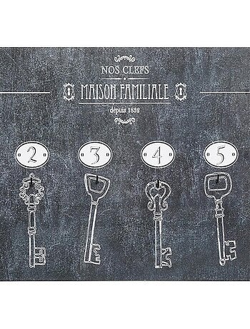 Panneau 6 clés Bistrot 19x44 cm Maison familiale