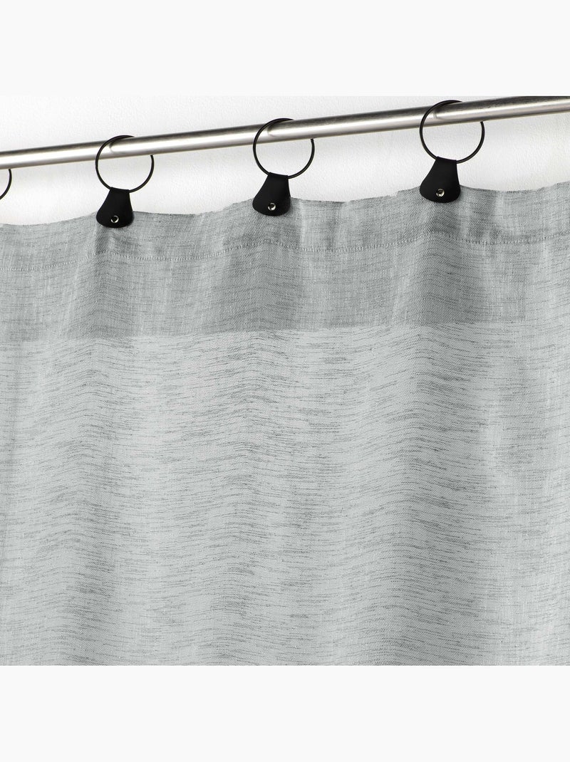 Panneau a anneaux voile tisse linke Gris clair - Kiabi