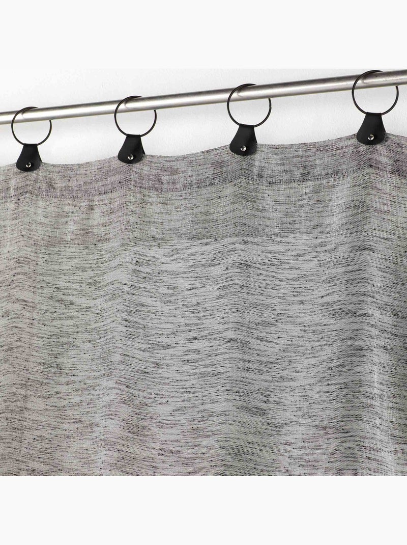 Panneau a anneaux voile tisse linke Noir Gris anthracite - Kiabi