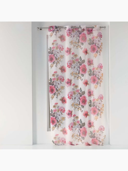 Panneau a oeillets rideau Voile Collection Flowers - Kiabi