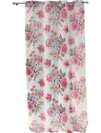 Panneau a oeillets rideau voile flowers