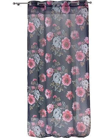 Panneau a oeillets rideau voile flowers