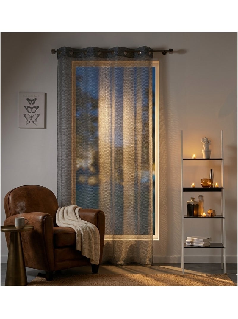 Panneau a oeillets rideau Voile Galactic gris anthracite - Kiabi