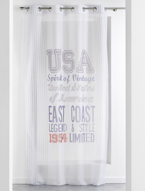 Panneau a oeillets rideau Voile imprime Transfert Collection East Coast New York - Kiabi