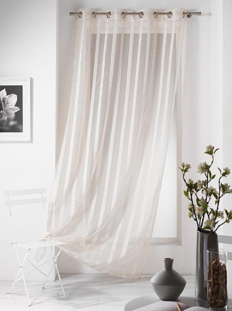 Panneau a oeillets rideau voile Malta Beige - Kiabi