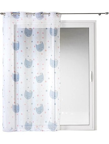 Panneau a oeillets rideau voile mimi chat