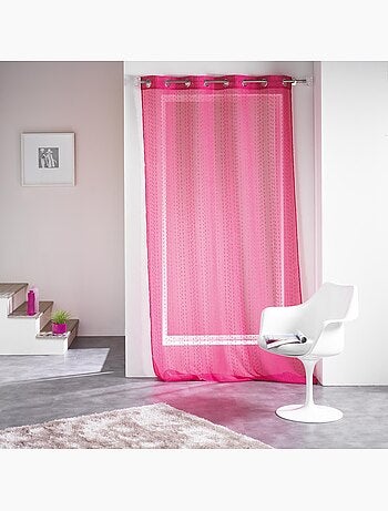 Panneau a oeillets rideau voile sable fils coupes Frizy