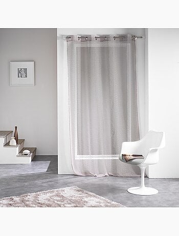 Panneau a oeillets rideau voile sable fils coupes Frizy