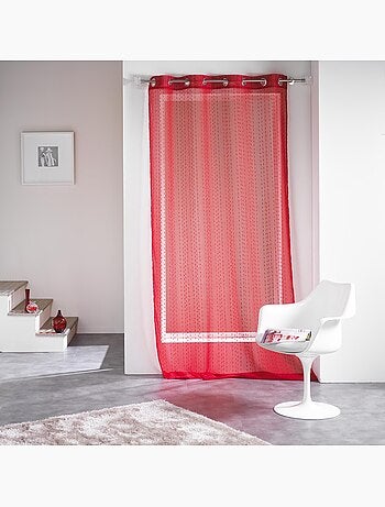 Panneau a oeillets rideau voile sable fils coupes Frizy