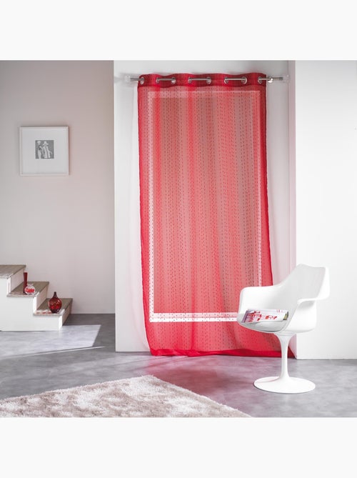 Panneau a oeillets rideau voile sable fils coupes Frizy - Kiabi