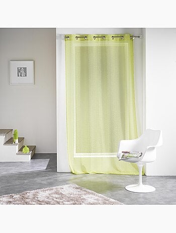 Panneau a oeillets rideau voile sable fils coupes Frizy