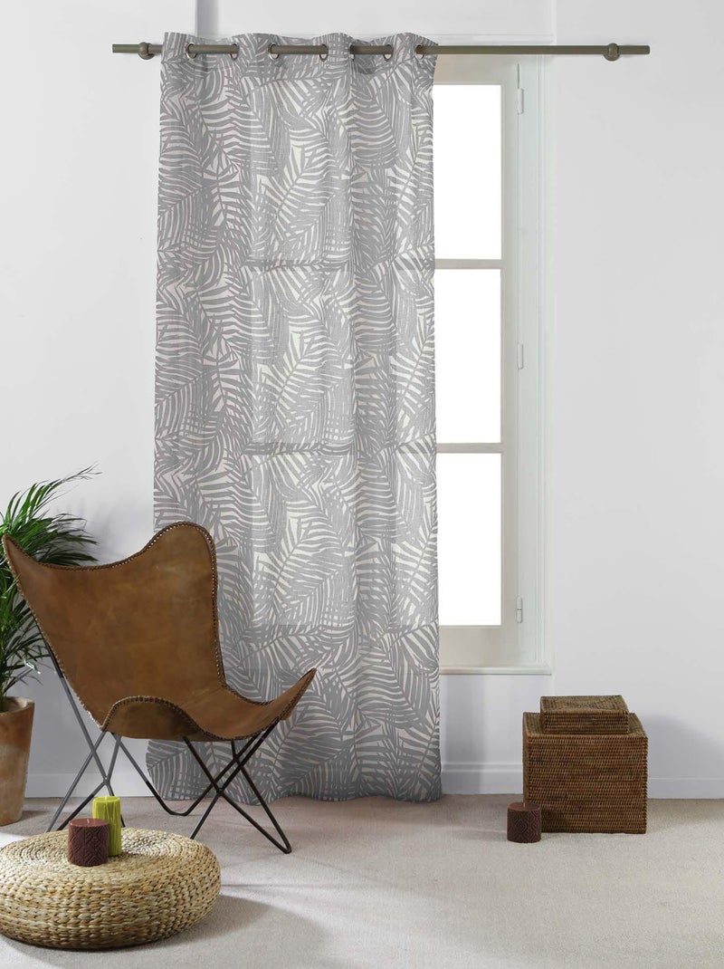 Panneau a oeillets Voilage Collection Eucalys gris anthracite - Kiabi
