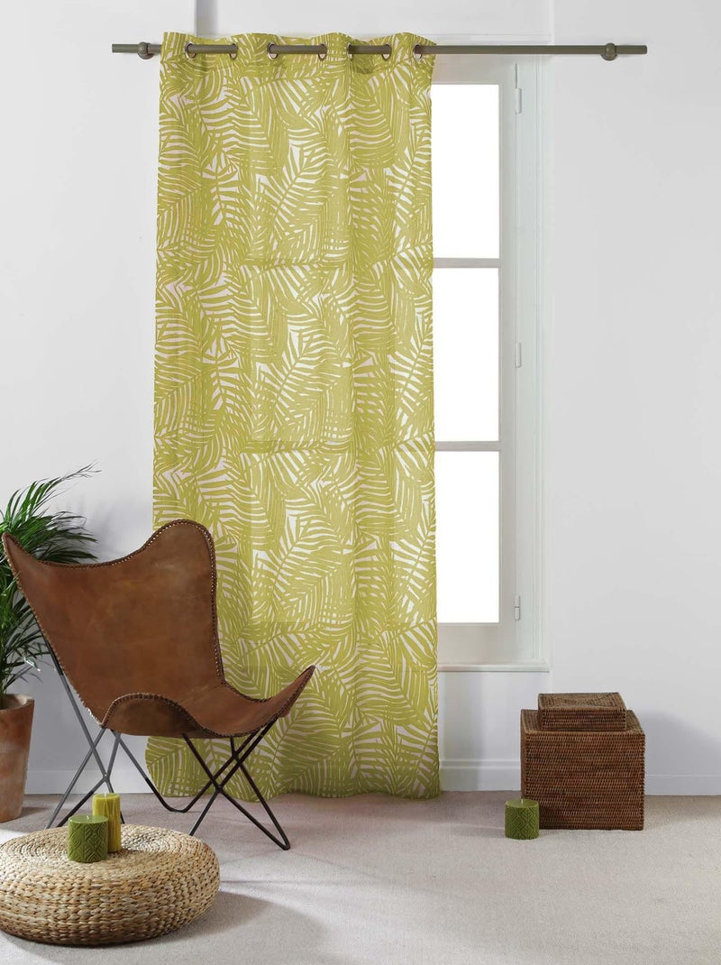 Panneau a oeillets Voilage Collection Eucalys Jaune - Kiabi