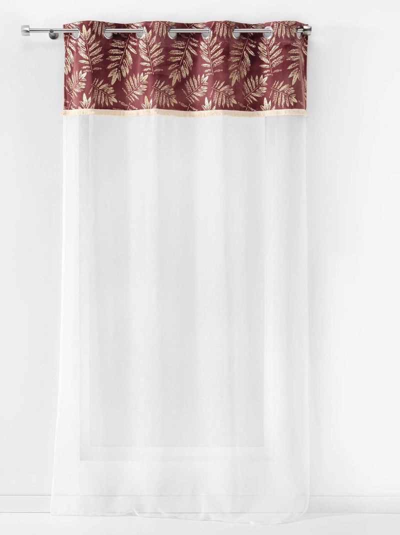 Panneau a oeillets Voilage Collection Tropical Adelore Rose - Kiabi