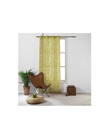 Panneau a oeillets Voilage Eucalys Jaune 140 x 240 cm
