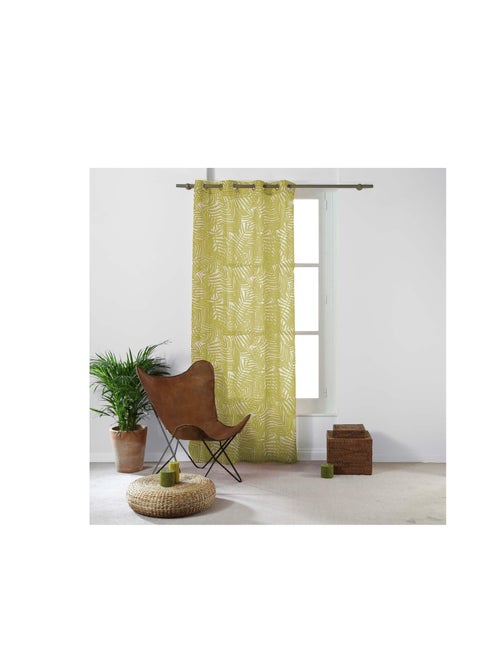 Panneau a oeillets Voilage Eucalys Jaune 140 x 240 cm - Kiabi