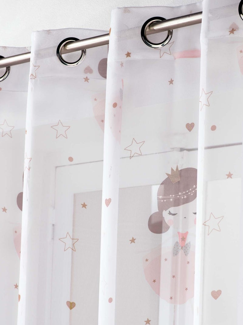 Panneau a oeillets Voilage Fifi Petite Princesse Rose - Kiabi