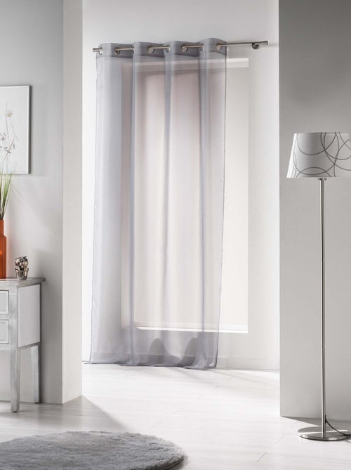 Panneau a oeillets Voile uni Voiline Gris 140 x 240 cm - Kiabi