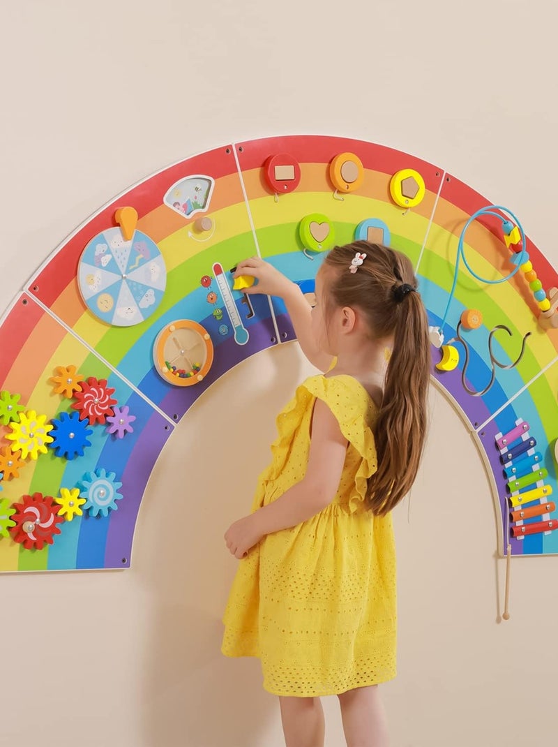 Panneau d'activités mural Arc-en-ciel Rouge - Kiabi