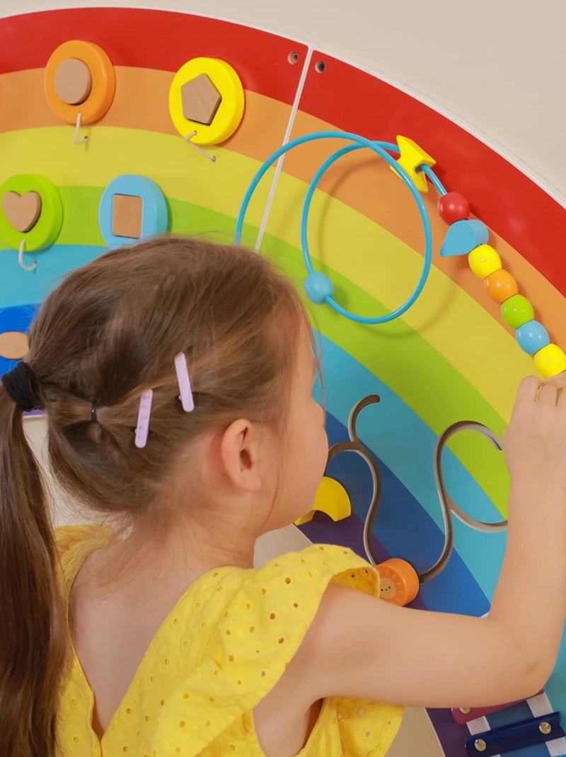 Panneau d'activités mural Arc-en-ciel Rouge - Kiabi