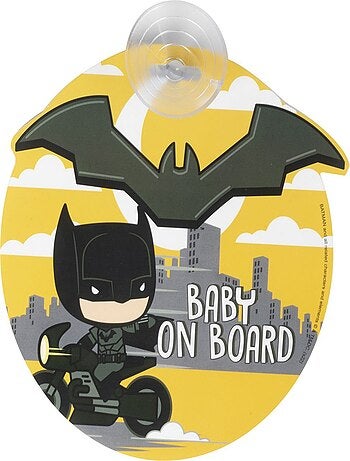 panneau de sécurité voiture - Bébé à bord, DC Comics Batman- avec ventouse et graphismes héros