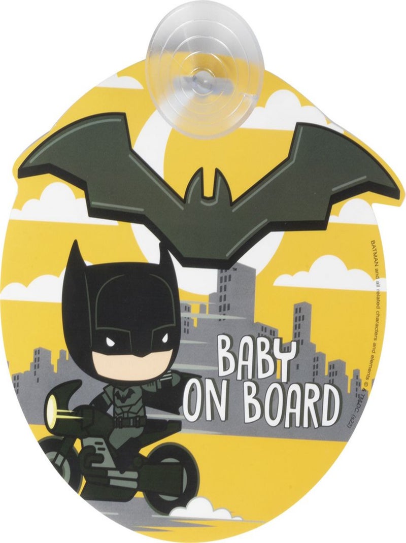panneau de sécurité voiture - Bébé à bord, DC Comics Batman- avec ventouse et graphismes héros Noir - Kiabi