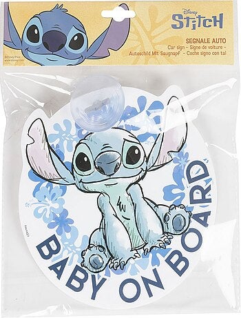 Panneau de voiture avec ventouse - Bébé à bord Stitch -Adorable motif Lilo & Stitch