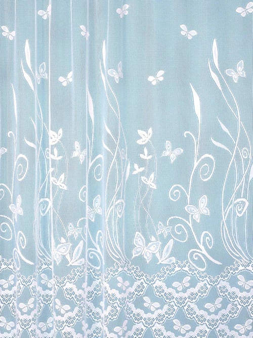 Panneau droit papillons et feuillages en dentelle modulable avec ruban fronceur - Kiabi