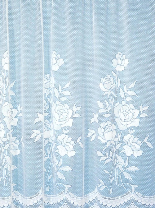 Panneau droit roses en dentelle modulable avec ruban fronceur - Kiabi