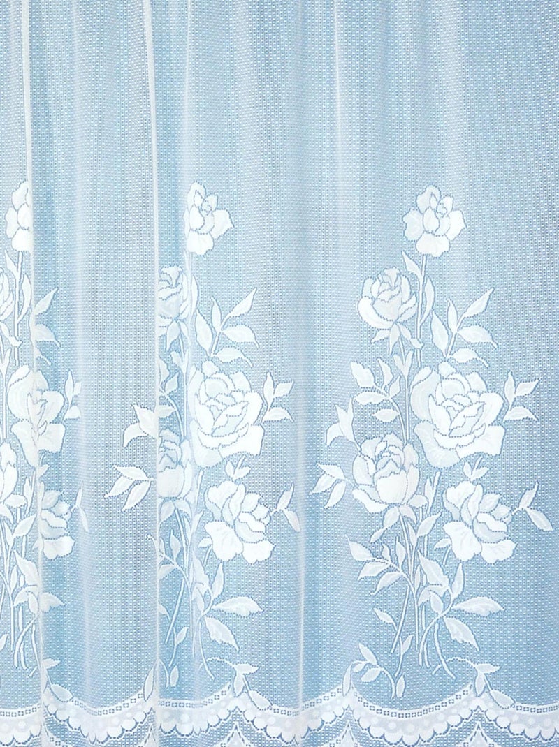 Panneau droit roses en dentelle modulable avec ruban fronceur Blanc - Kiabi