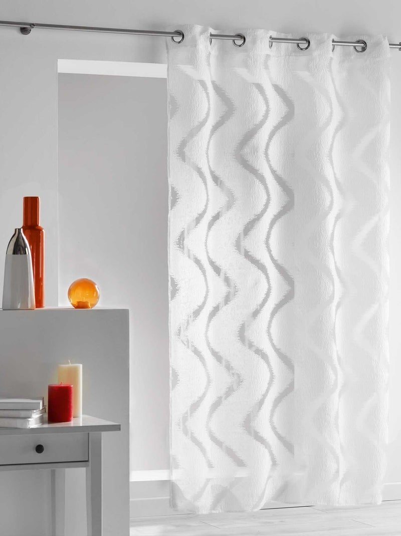 Panneau oeillets rideau Voile Collection Zapy Blanc - Kiabi