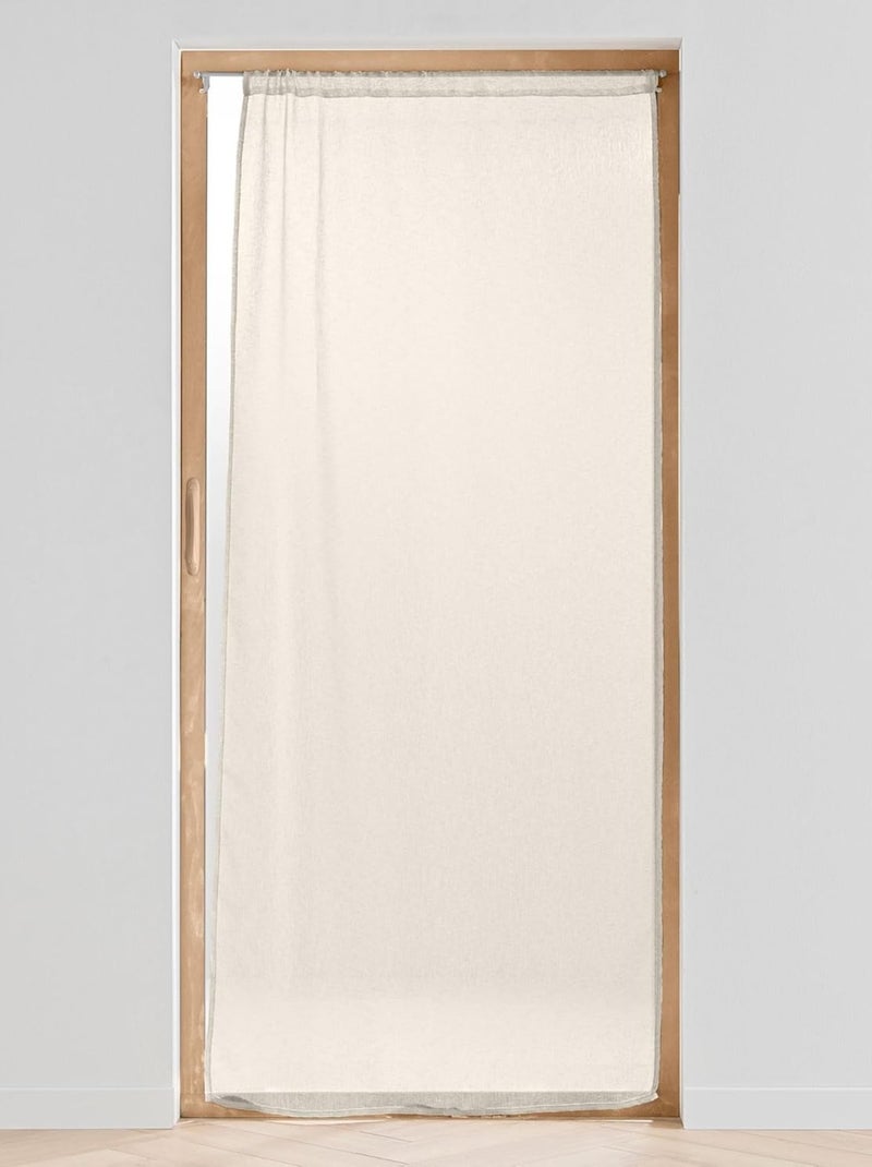 Panneau Passe Tringle 90 x 200 cm Voile Tisse Carlin Beige - Kiabi