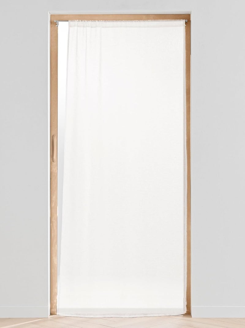 Panneau Passe Tringle 90 x 200 cm Voile Tisse Carlin Blanc - Kiabi