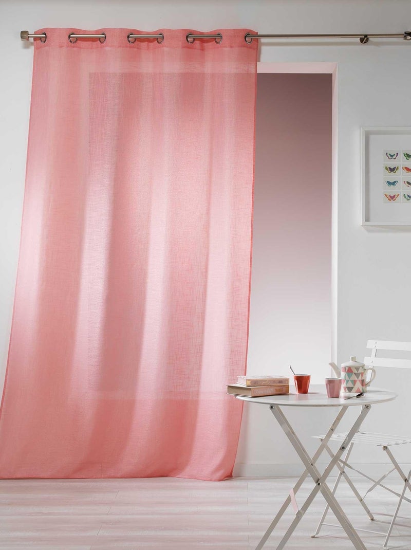 Panneau Rideau Effet Lin Collection Haltonas Rose - Kiabi