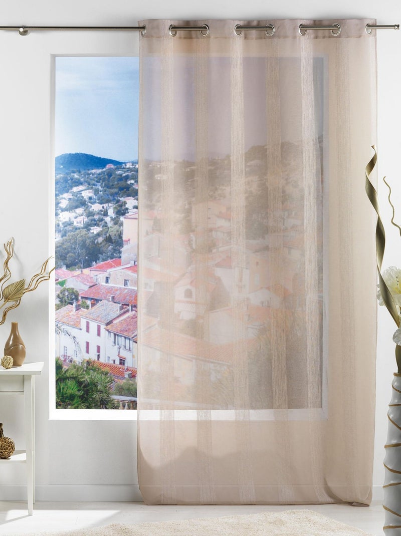 Panneau rideau voile sable collection Saline Beige - Kiabi