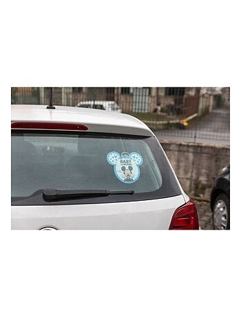 panneau sécurité voiture -Bébé à bord Disney Mickey Mouse - avec ventouse et graphismes colorés