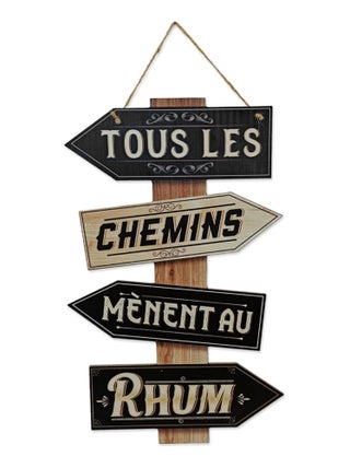Panneaux mural décoratif  tous les chemins mènent au rhum