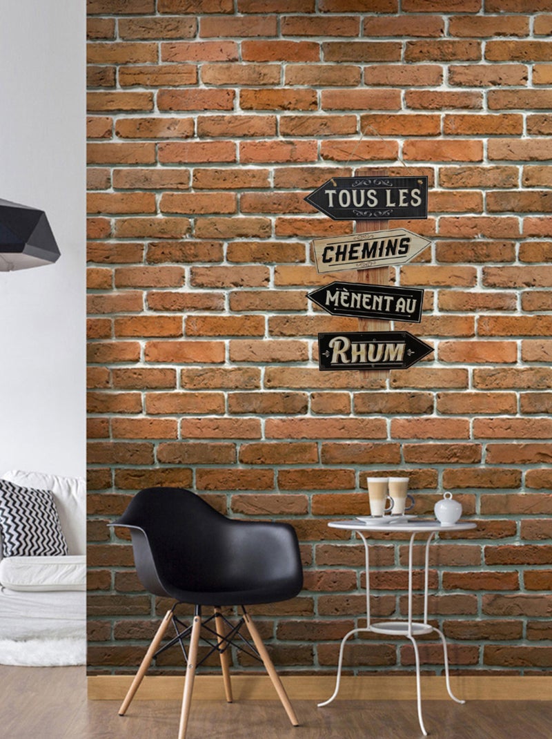 Panneaux mural décoratif  tous les chemins mènent au rhum Noir - Kiabi