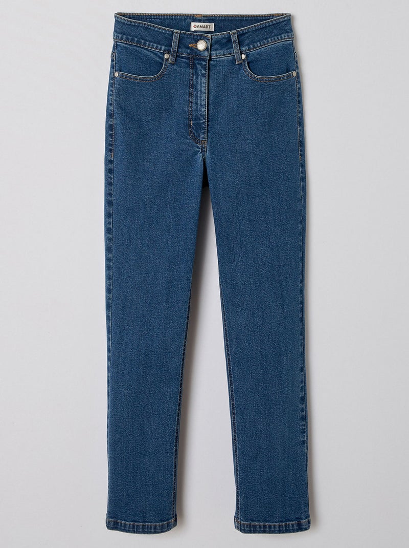 Pantacourt 5 poches Perfect Fit by Damart - Damart Bleu denim - Kiabi